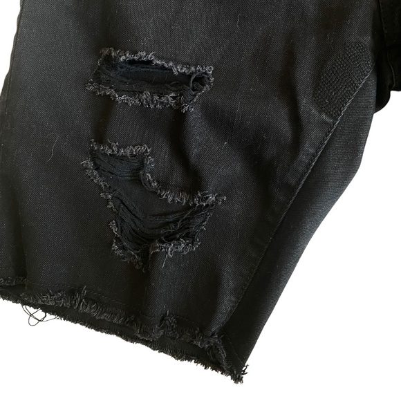 STAMPD Black denim distressed jeans ripped size XL pull on elastic waist - Picture 5 of 10